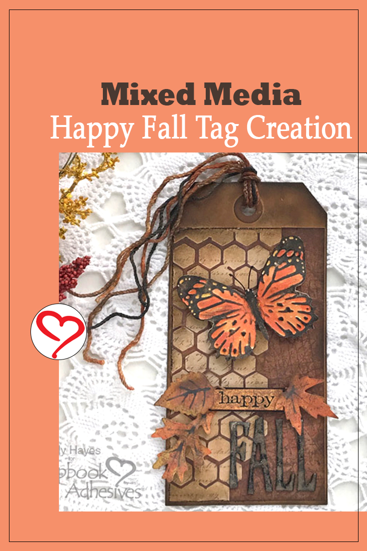 Mixed Media Happy Fall Tag by Judy Hayes for Scrapbook Adhesives by 3L Pinterest