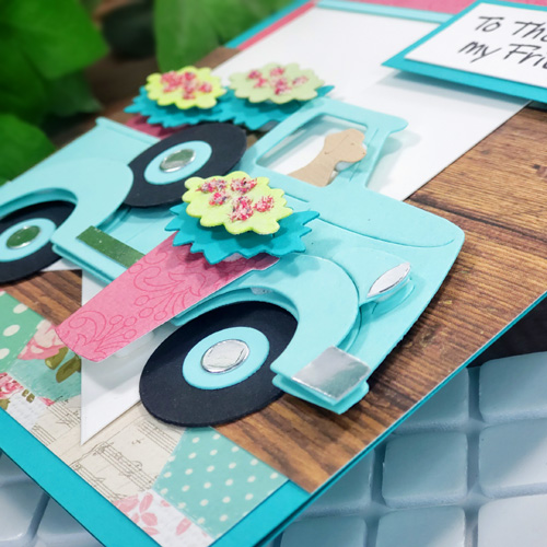 Flower Truck Thank You Card by Sheri Holt for Scrapbook Adhesives by 3L 