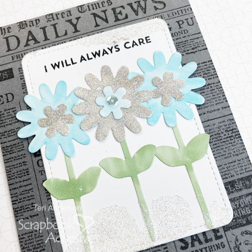 Glittered Flowers for Cards Tutorial by Teri Anderson for Scrapbook Adhesives by 3L