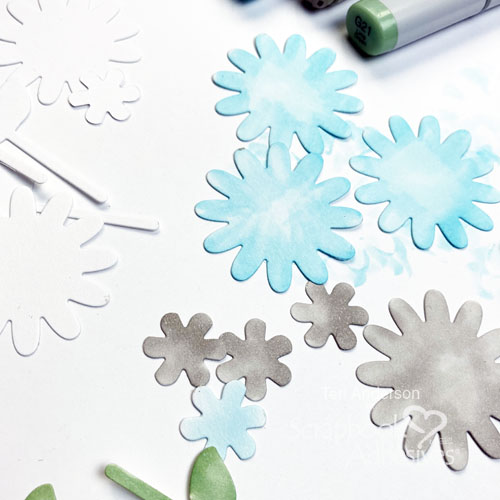 Glittered Flowers for Cards Tutorial by Teri Anderson for Scrapbook Adhesives by 3L