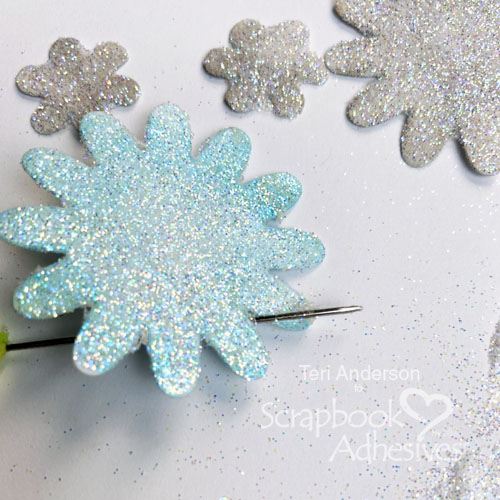 Glittered Flowers for Cards Tutorial by Teri Anderson for Scrapbook Adhesives by 3L