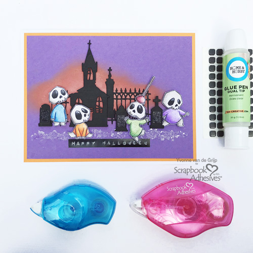 Cute Halloween Ghosts Card by Yvonne van de Grijp for Scrapbook Adhesives by 3L