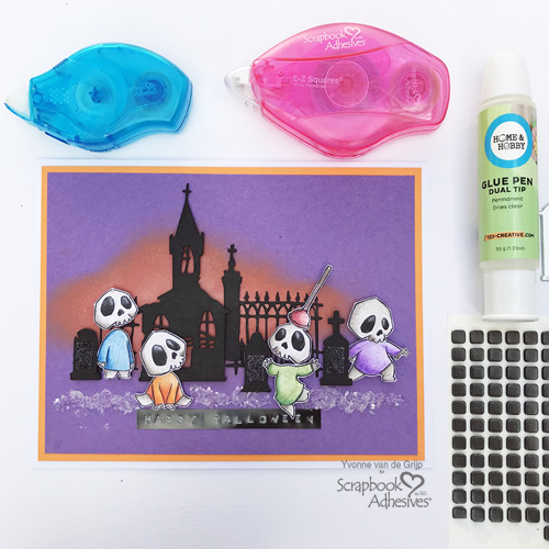 Cute Halloween Ghosts Card by Yvonne van de Grijp for Scrapbook Adhesives by 3L