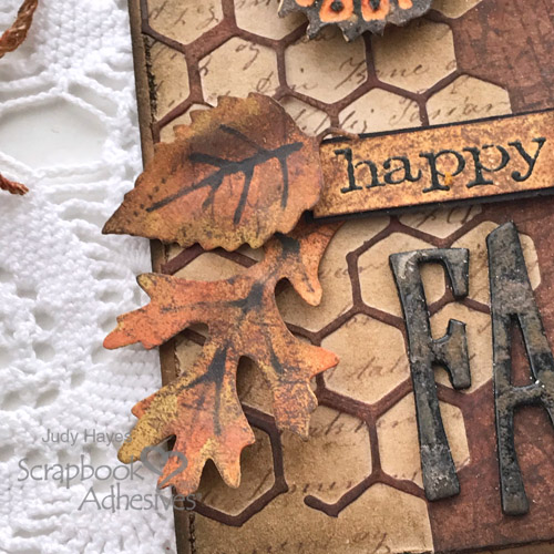 Mixed Media Happy Fall Tag by Judy Hayes for Scrapbook Adhesives by 3L