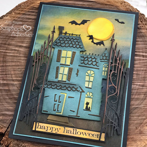 Haunted House Halloween Card by Judy Hayes for Scrapbook Adhesives by 3L