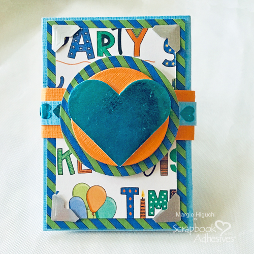 Birthday Origami Wallet Tutorial by Margie Higuchi for Scrapbook Adhesives by 3L 