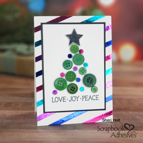 Foiled Dots and Buttons Holiday Card by Sheri Holt for Scrapbook Adhesives by 3L 