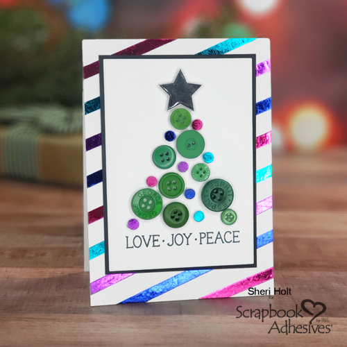 Foiled Dots and Buttons Holiday Card by Sheri Holt for Scrapbook Adhesives by 3L