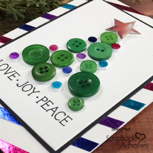 Foiled Dots and Buttons Holiday Card by Sheri Holt for Scrapbook Adhesives by 3L 