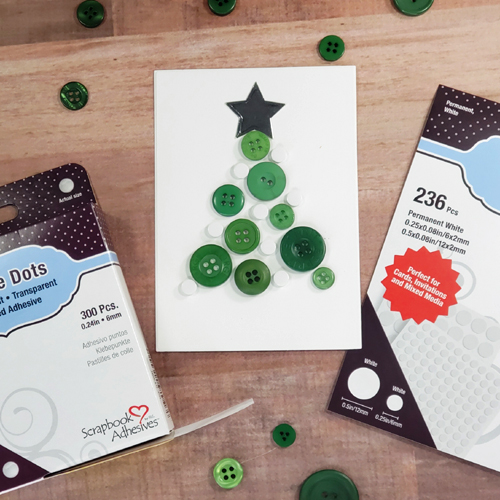 Foiled Dots and Buttons Holiday Card by Sheri Holt for Scrapbook Adhesives by 3L