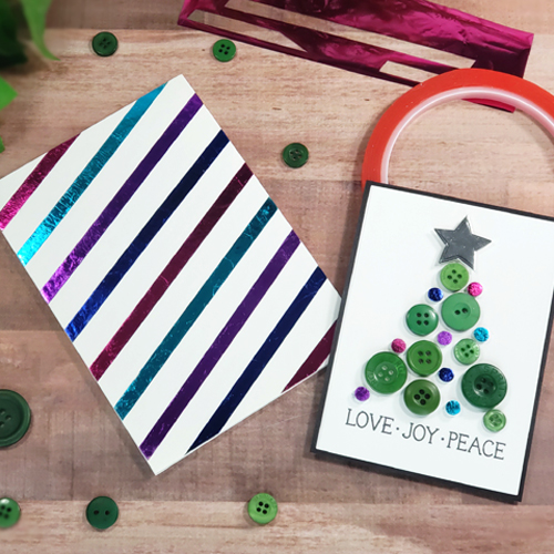 Foiled Dots and Buttons Holiday Card by Sheri Holt for Scrapbook Adhesives by 3L 