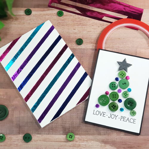 Foiled Dots and Buttons Holiday Card by Sheri Holt for Scrapbook Adhesives by 3L