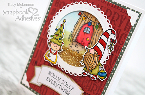 Holly Jolly Shaker Card by Tract McLennon for Scrapbook Adhesives by 3L
