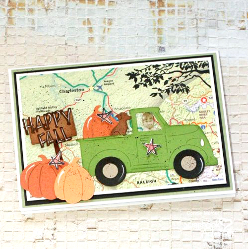 Vintage Map Fall Card by Connie Mercer for Scrapbook Adhesives by 3L