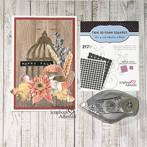 Glittered Cage Fall Card by Yvonne van de Grijp for Scrapbook Adhesives by 3L 