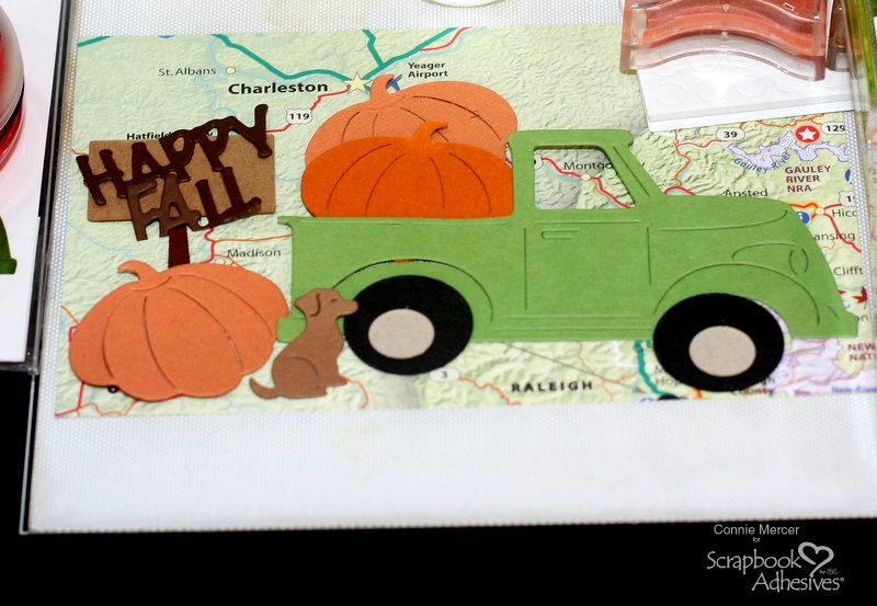 Vintage Map Fall Card by Connie Mercer for Scrapbook Adhesives by 3L