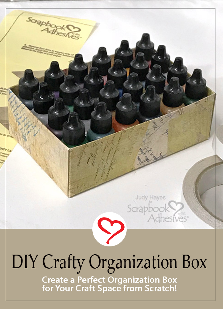 DIY Crafty Organization Box Tutorial by Judy Hayes for Scrapbook Adhesives by 3L Pinterest
