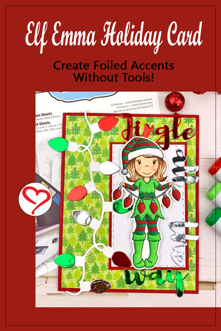 Elf Emma with Foiled Lights Card by Meghan Kennihan for Scrapbook Adhesives by 3L Pinterest