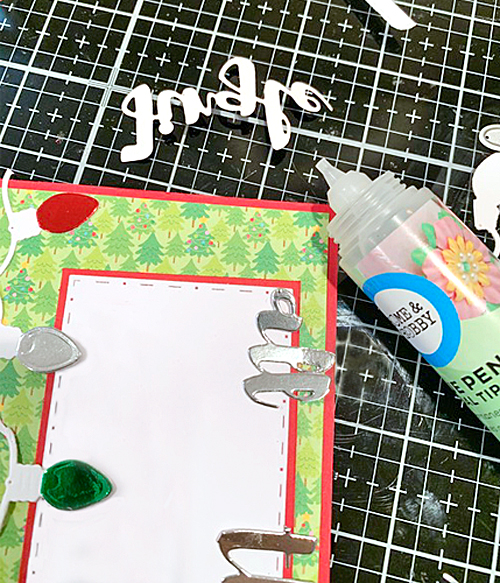 Elf Emma with Foiled Lights Card by Meghan Kennihan for Scrapbook Adhesives by 3L 