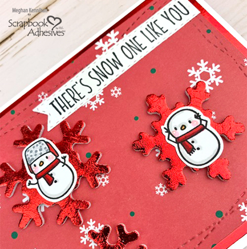 Foiled Snowflake + Snowmen Holiday Card by Meghan Kennihan for Scrapbook Adhesives by 3L