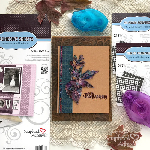 Foil + Inky Leaves Card Technique by Judy Hayes for Scrapbook Adhesives by 3L