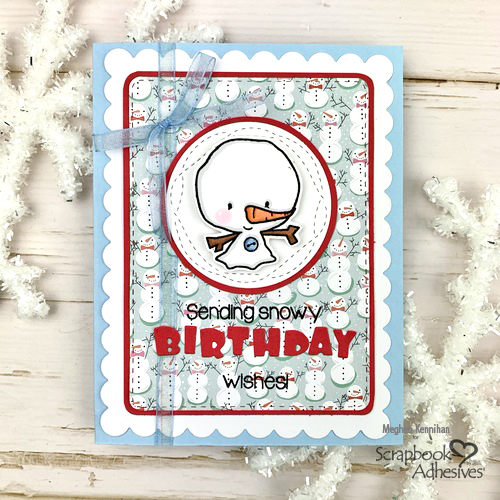 Snowy Birthday Wishes Card by Meghan Kennihan for Scrapbook Adhesives by 3L