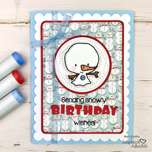 Snowy Birthday Wishes Card by Meghan Kennihan for Scrapbook Adhesives by 3L
