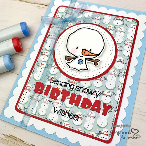 Snowy Birthday Wishes Card by Meghan Kennihan for Scrapbook Adhesives by 3L
