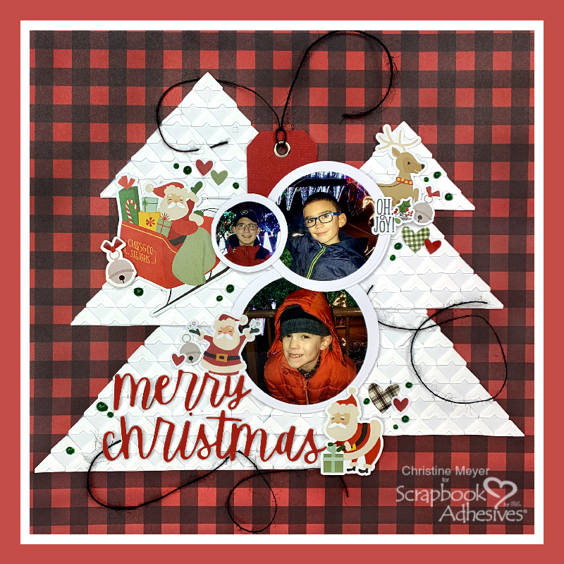 Christmas Tree Scrapbook Layout using Creative Photo Corners by Christine Meyer for Scrapbook Adhesives by 3L