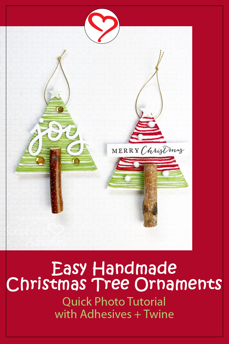 Christmas Joy Tree Ornaments by Teri Anderson for Scrapbook Adhesives by 3L Pinterest