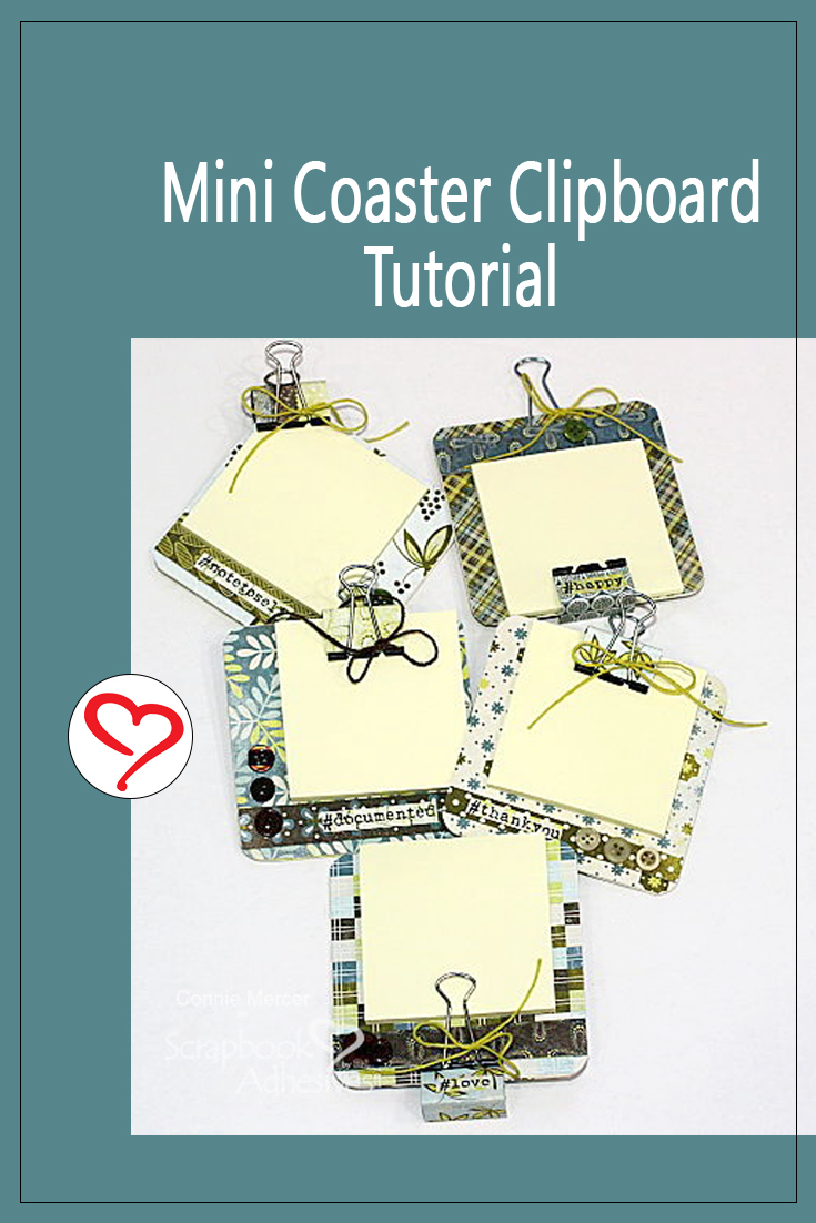 Cute Mini Coaster Clipboard by Connie Mercer for Scrapbook Adhesives by 3L