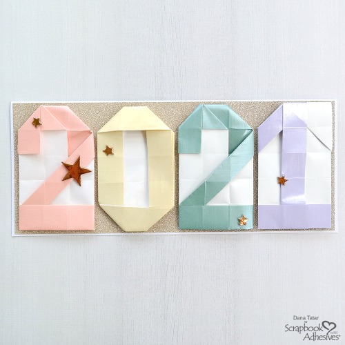 Origami 2021 New Year Card by Dana Tatar for Scrapbook Adhesives by 3L