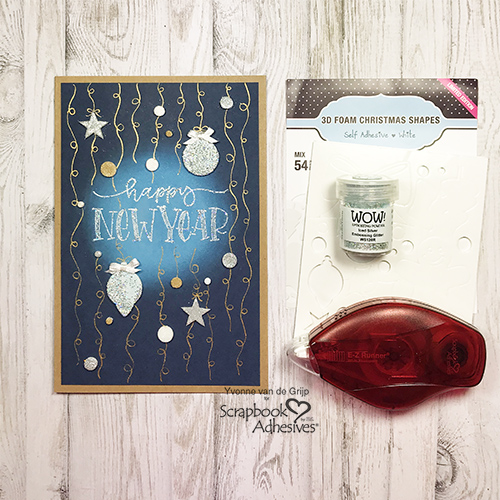 Happy New Year Celebration Card by Yvonne van de Grijp for Scrapbook Adhesives by 3L