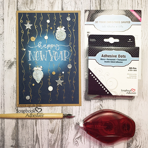 Happy New Year Celebration Card by Yvonne van de Grijp for Scrapbook Adhesives by 3L
