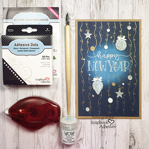 Happy New Year Celebration Card by Yvonne van de Grijp for Scrapbook Adhesives by 3L 