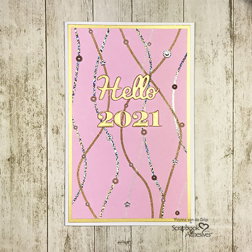 Sparkle & Bright Hello 2021 Card by Yvonne van de Grijp for Scrapbook Adhesives by 3L 