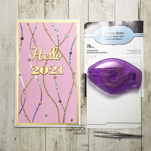 Sparkle & Bright Hello 2021 Card by Yvonne van de Grijp for Scrapbook Adhesives by 3L 