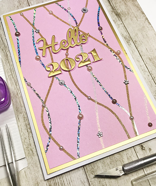 Sparkle & Bright Hello 2021 Card by Yvonne van de Grijp for Scrapbook Adhesives by 3L 