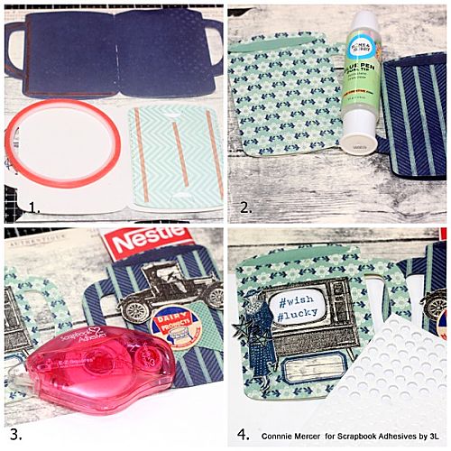 A Pair of Coffee Mug Gift Cards by Connie Mercer for Scrapbook Adhesives by 3L