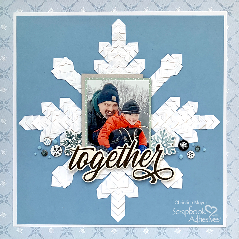 Creative Photo Corner Snowflake Layout by Christine Meyer for Scrapbook Adhesives by 3L