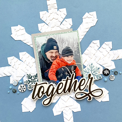 Creative Photo Corner Snowflake Layout by Christine Meyer for Scrapbook Adhesives by 3L