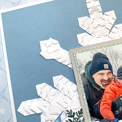 Snowflake Creative Photo Corner Layout by Christine Meyer for Scrapbook Adhesives by 3L