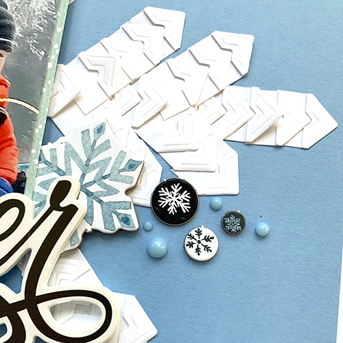 Creative Photo Corner Snowflake Layout by Christine Meyer for Scrapbook Adhesives by 3L