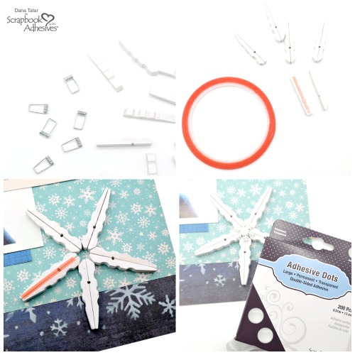 Clothespin Snowflakes for Winter Crafts by Dana Tatar for Scrapbook Adhesives by 3L