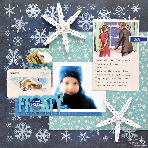 Clothespin Snowflakes for Winter Crafts by Dana Tatar for Scrapbook Adhesives by 3L