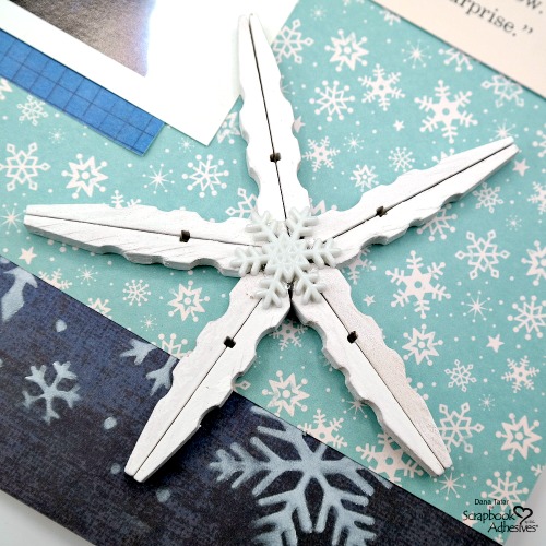 Clothespin Snowflakes for Winter Crafts by Dana Tatar for Scrapbook Adhesives by 3L