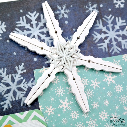 Clothespin Snowflakes for Winter Crafts by Dana Tatar for Scrapbook Adhesives by 3L