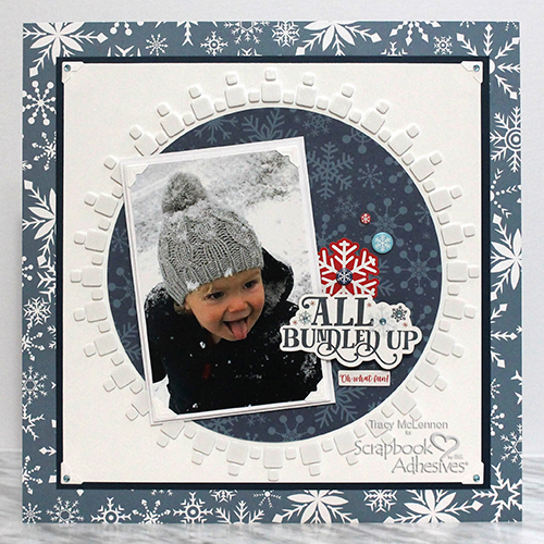 Bundled Up Scrapbook Layout by Tracy McLennon for Scrapbook Adhesives by 3L