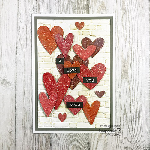 Valentine's Day Hearts Card by Yvonne van de Grijp for Scrapbook Adhesives by 3L