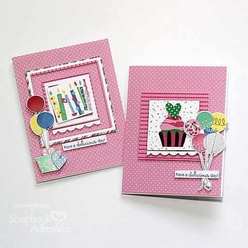 Delicious Birthday Card Duo by Connie Mercer for Scrapbook Adhesives by 3L